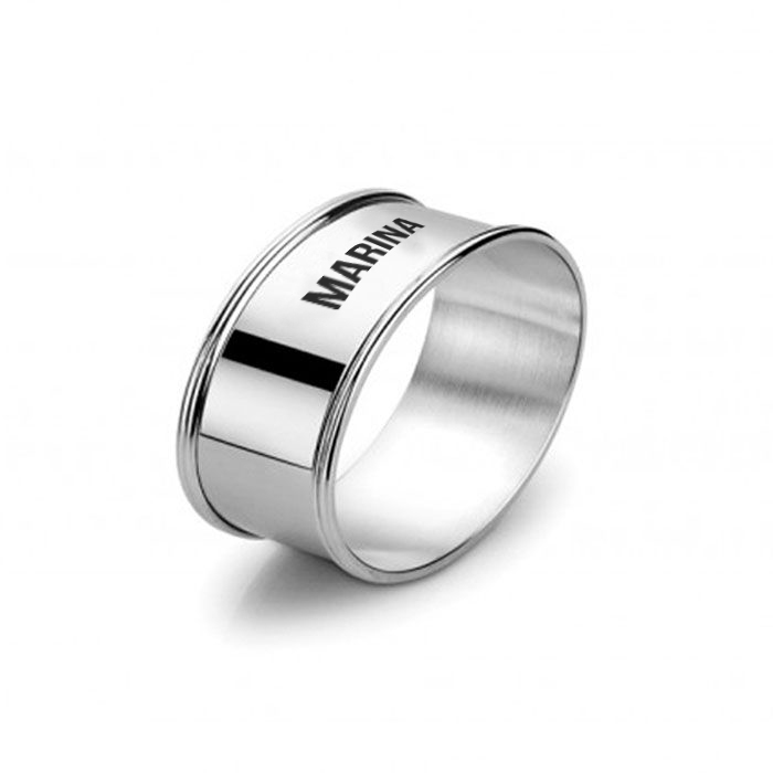 Argolas de guardanapo em metal prateado Argolas de guardanapo em metal prateado