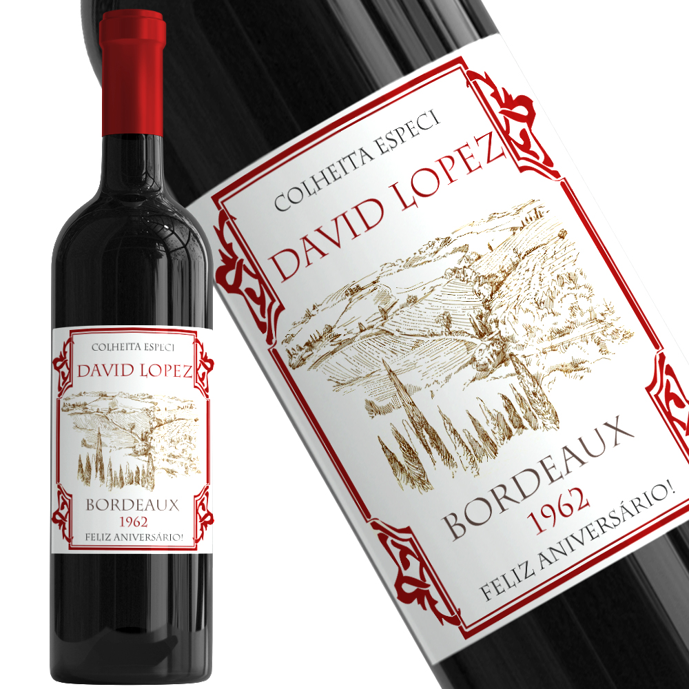 Vinho rótulo com nome Vinho rótulo com nome