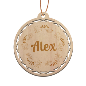 Bola de Natal em madeira personalizada com coroa de Natal Bola de Natal em madeira personalizada com coroa de Natal