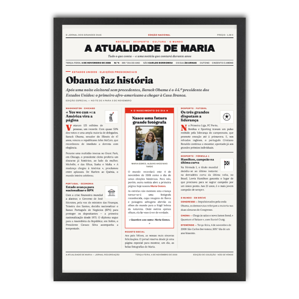A atualidade do dia do seu nascimento em poster A atualidade do dia do seu nascimento em poster
