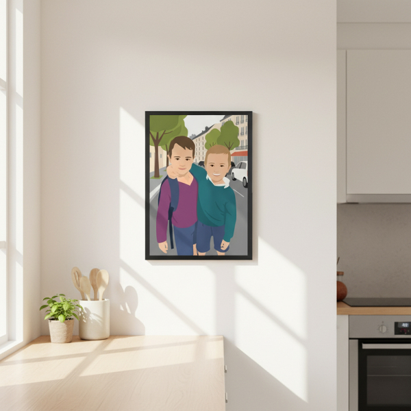 Retrato em estilo flat design a partir de uma foto Retrato em estilo flat design a partir de uma foto