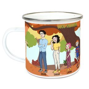Caneca de esmalte Manga Family Caneca de esmalte Manga Family