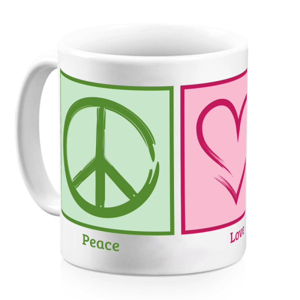 Caneca Peace & Love foto Caneca Peace & Love foto