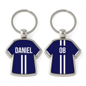 Chaveiro personalizado camisola de futebol duas riscas Chaveiro personalizado camisola de futebol duas riscas