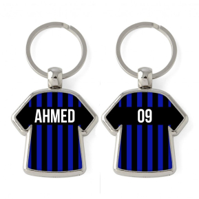 Chaveiro personalizado com camisola às riscas Chaveiro personalizado com camisola às riscas