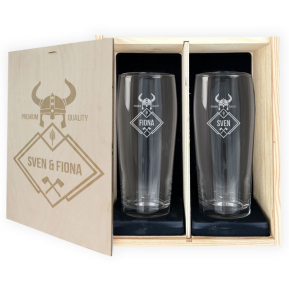 Conjunto com 2 copos de cerveja vikings personalizados Conjunto com 2 copos de cerveja vikings personalizados