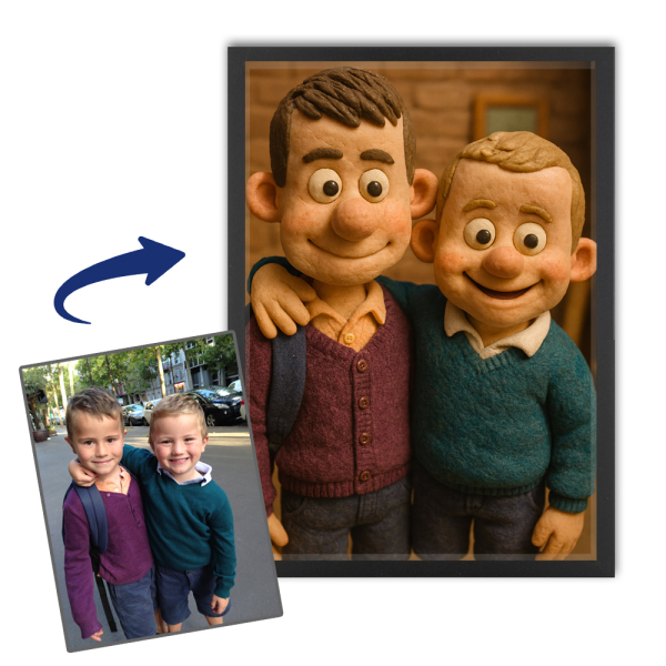 Caricatura em estilo massa de modelar a partir de uma foto Caricatura em estilo massa de modelar a partir de uma foto