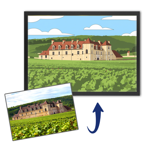 Retrato de casa em estilo flat design a partir de uma foto Retrato de casa em estilo flat design a partir de uma foto