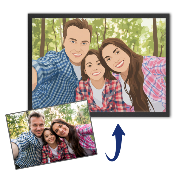 Retrato em estilo flat design a partir de uma foto Retrato em estilo flat design a partir de uma foto