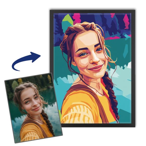 Retrato à maneira do estilo pop art WPAP a partir de uma foto Retrato à maneira do estilo pop art WPAP a partir de uma foto