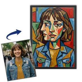 Retrato artístico em estilo cubista Retrato artístico em estilo cubista