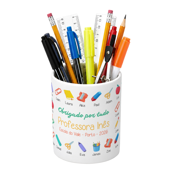 Porta-lápis em cerâmica personalizado Recordações de Turma Porta-lápis em cerâmica personalizado Recordações de Turma