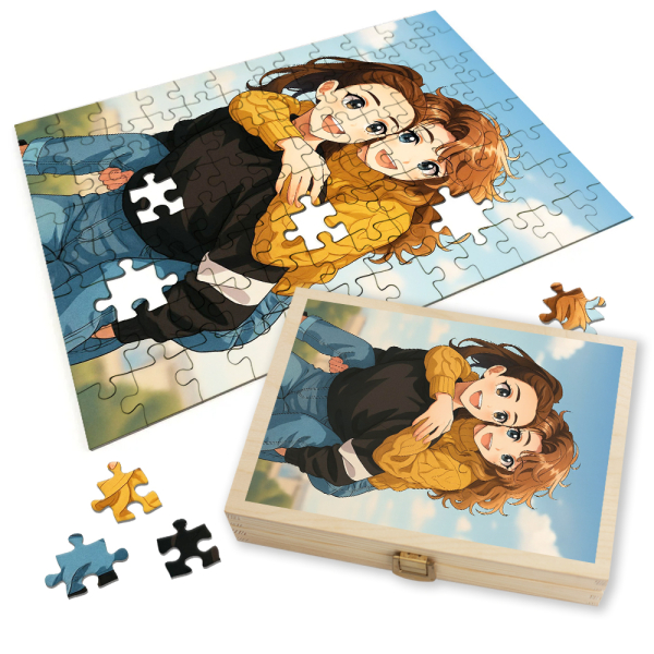 Puzzle de uma foto transformada em manga Puzzle de uma foto transformada em manga