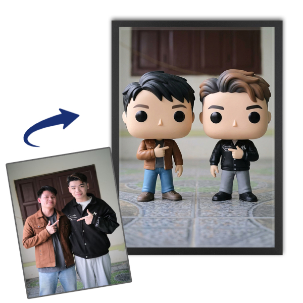 Retrato de uma figura de vinil estilizada a partir de uma foto Retrato de uma figura de vinil estilizada a partir de uma foto