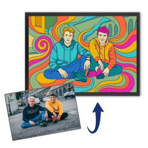 Retrato psicodélico a partir de uma foto Retrato psicodélico a partir de uma foto