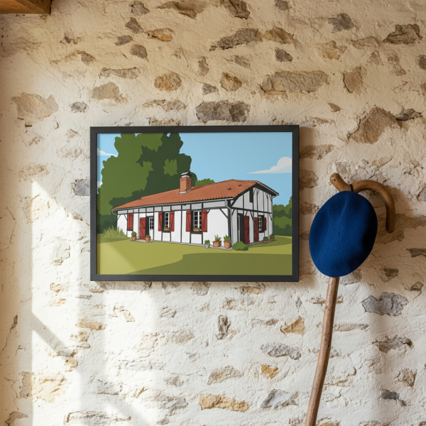 Retrato de casa em estilo flat design a partir de uma foto Retrato de casa em estilo flat design a partir de uma foto