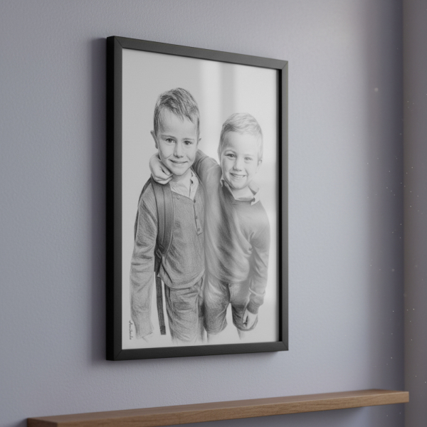 Retrato em estilo carvão feito a partir de uma fotografia Retrato em estilo carvão feito a partir de uma fotografia