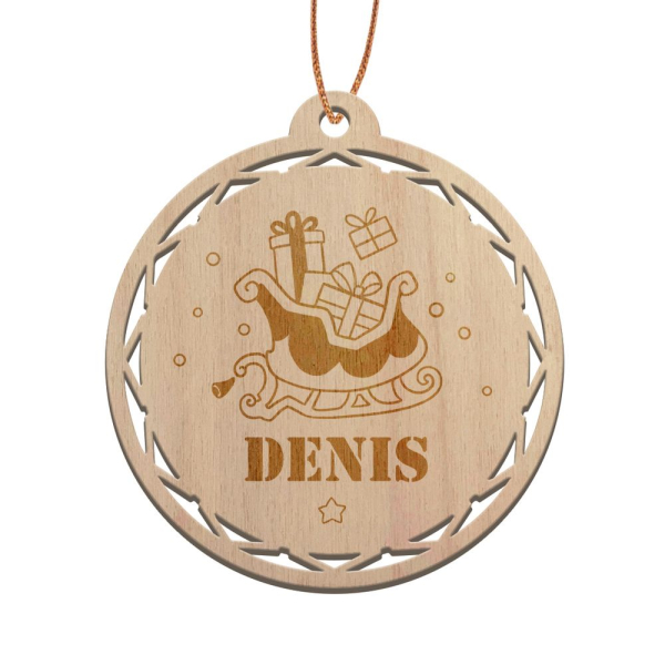 Bola de Natal em madeira personalizada Christmas Spirit Bola de Natal em madeira personalizada Christmas Spirit