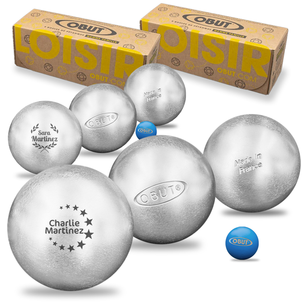 2 conjuntos de 3 bolas OBUT personalizadas 2 conjuntos de 3 bolas OBUT personalizadas