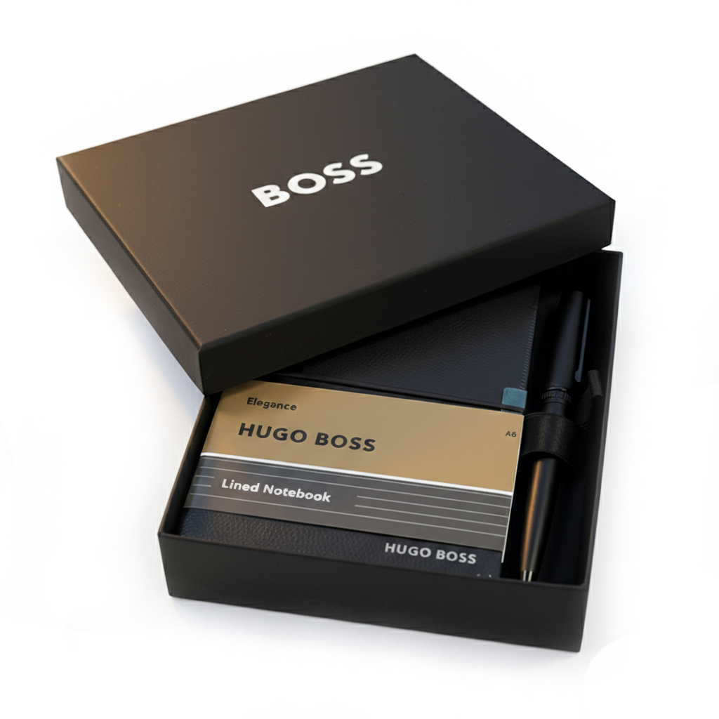 Conjunto de oferta Hugo Boss com caderno e esferográfica Conjunto de oferta Hugo Boss com caderno e esferográfica