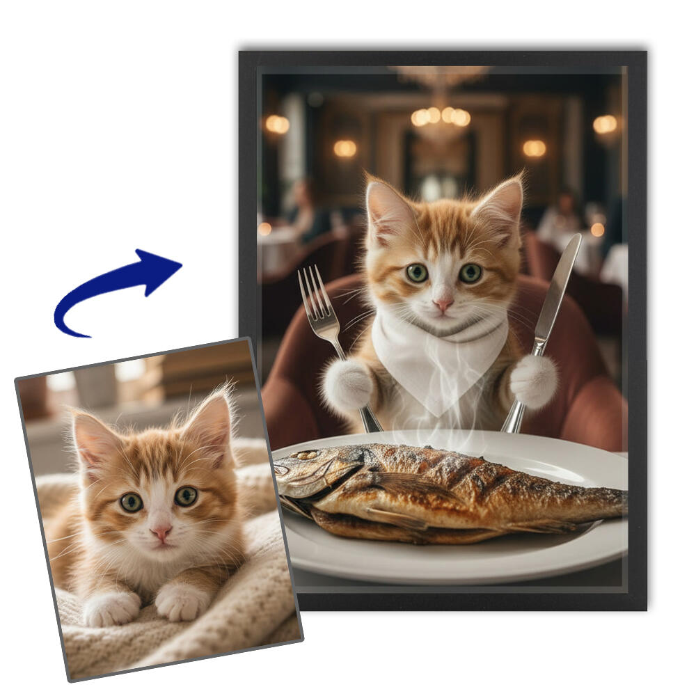 Retrato de animais bem-educados a partir de uma foto Retrato de animais bem-educados a partir de uma foto