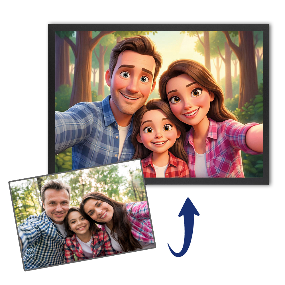 Retratos em estilo cartoon