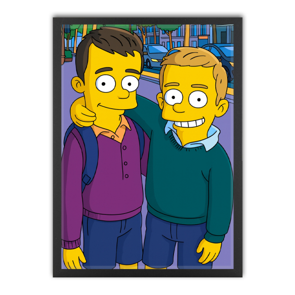 Caricatura em estilo cartoon amarelo a partir de uma foto