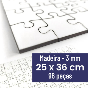 Grande puzzle em madeira | 25x36 cm | 96 pe&ccedil;as