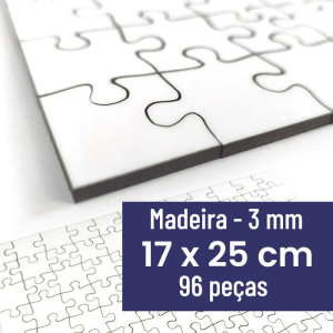 Pequeno puzzle de madeira | 17x25 cm | 96 pe&ccedil;as