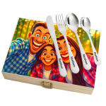 Conjunto de talheres em estojo