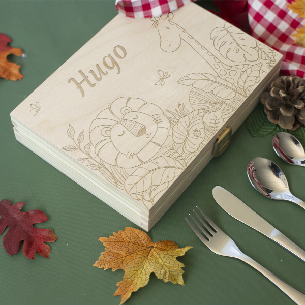 Talheres Savannah personalizados para crianças