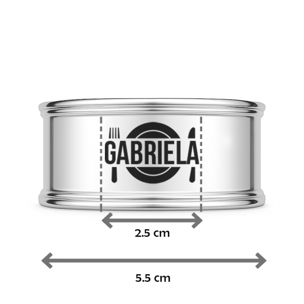 Anel de guardanapo gravado Bon Appétit