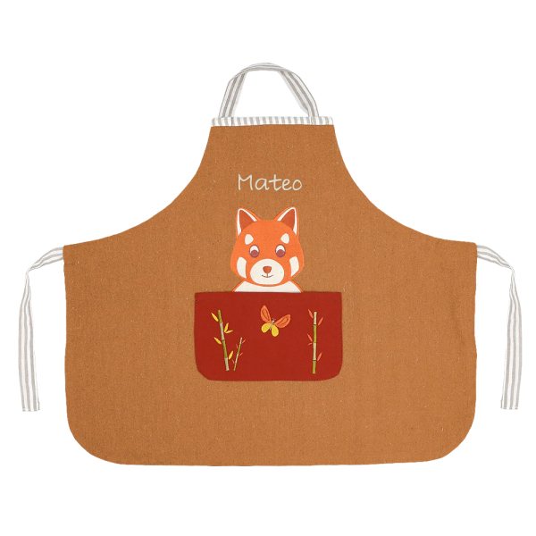 Avental infantil personalizado Panda Vermelho