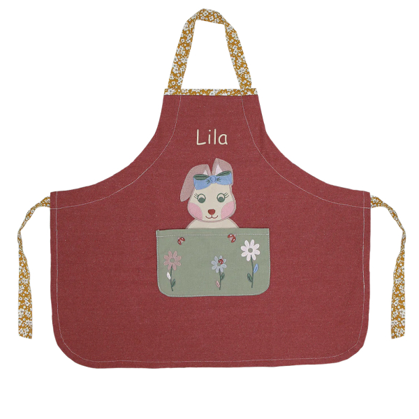 Avental infantil personalizado Senhora Coelho