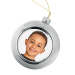 Bola de Natal prateada personalizada com foto