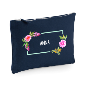 Bolsa estampada flores em aguarela