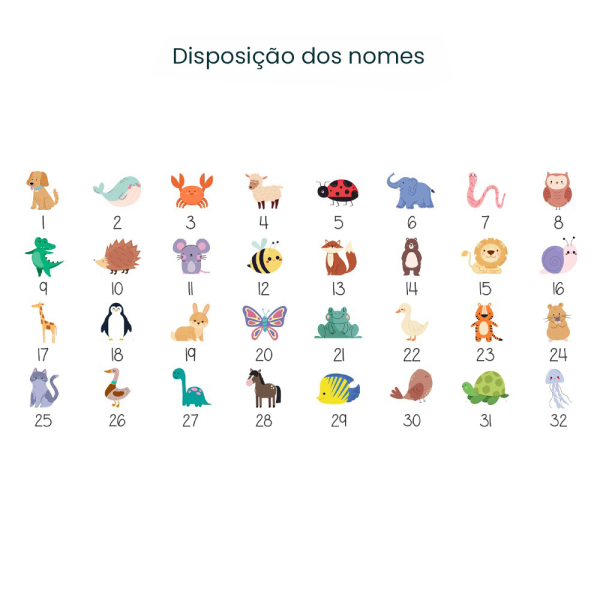 Bolsa estampada Obrigado com animais e nomes