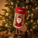 Bota de Natal com figuras natalinas e nome bordado