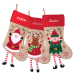 Bota de Natal com figuras natalinas e nome bordado
