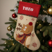Bota de Natal efeito linho com debrum escocês