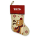 Bota de Natal efeito linho com debrum escocês