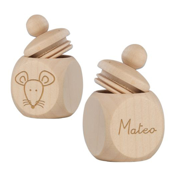 Caixa de dentes quadrada de madeira personalizada