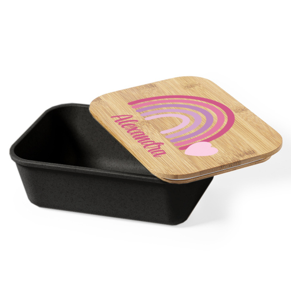 Caixa para lanche com arco-íris