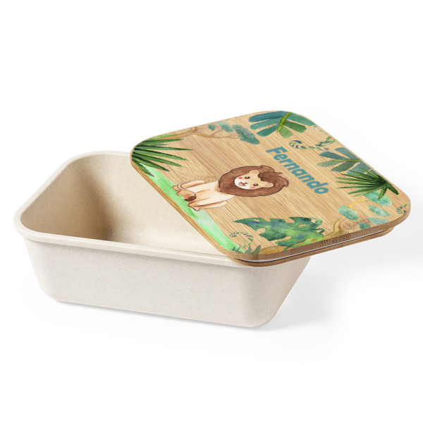 Caixa para lanche personalizada com tema savana