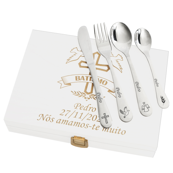 Talheres personalizados para crianças Batismo