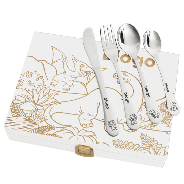 Talheres personalizados para crianças Dinossauro