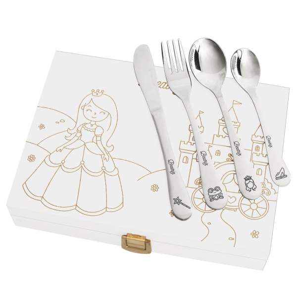 Talheres de princesa personalizados para uma menina