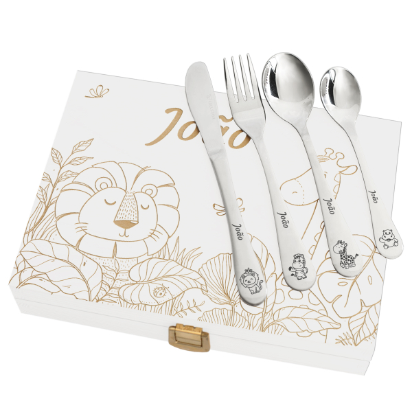 Talheres Savannah personalizados para crianças