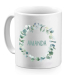 Caneca coroa de flores personalizada