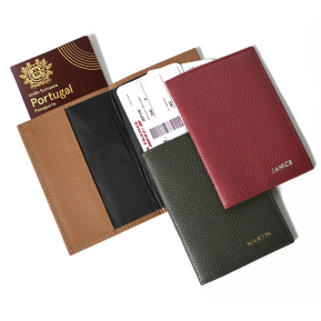 Capa personalizada para passaporte em couro